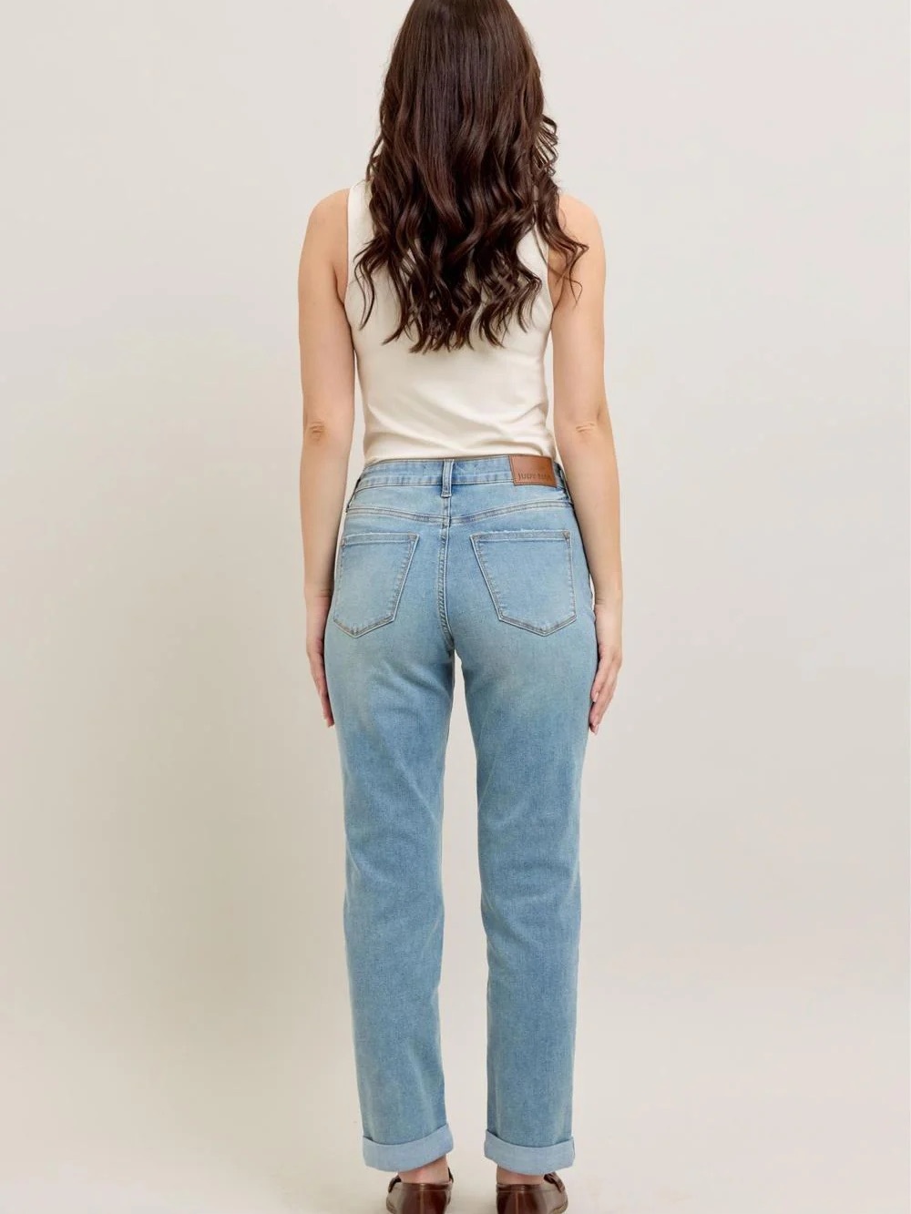NWT Judy Blue BLAIRE Mid Rise V Front Cuff Boyfriend Cool Denim Casual 16W - Picture 12 of 15